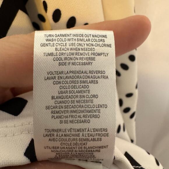 Pippa & Julie Girls Dress Size 10 White Black Geo Print Sleeveless Party - Picture 5 of 6